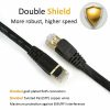 50FT CAT7 CAT 7 Flat Ethernet Cable LAN RJ45 Internet Router Patch Cord 50 Feet-Black - Image 2